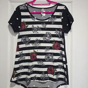 Striped Floral Polka Dot Top CLASSIC T